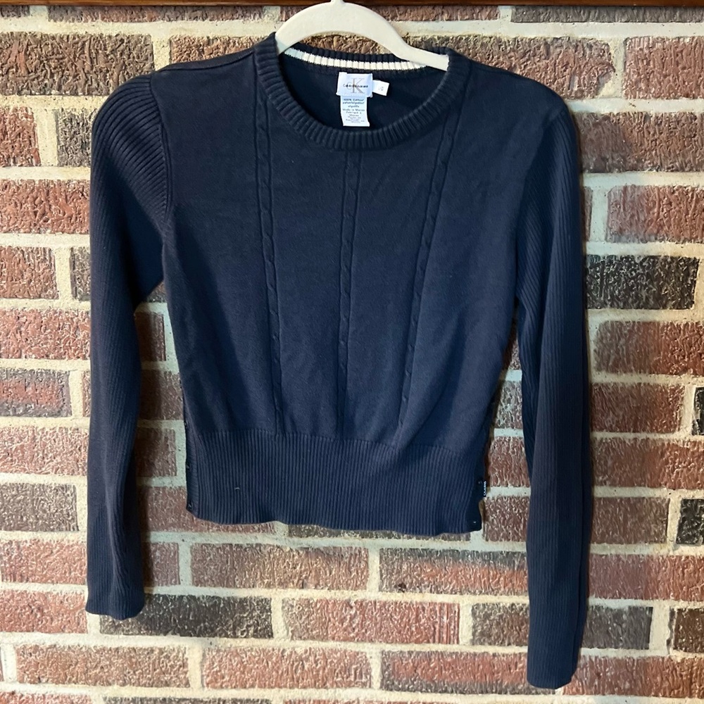 Like New Calvin Klein Navy Knit Sweater - see details/measurements - size m/l